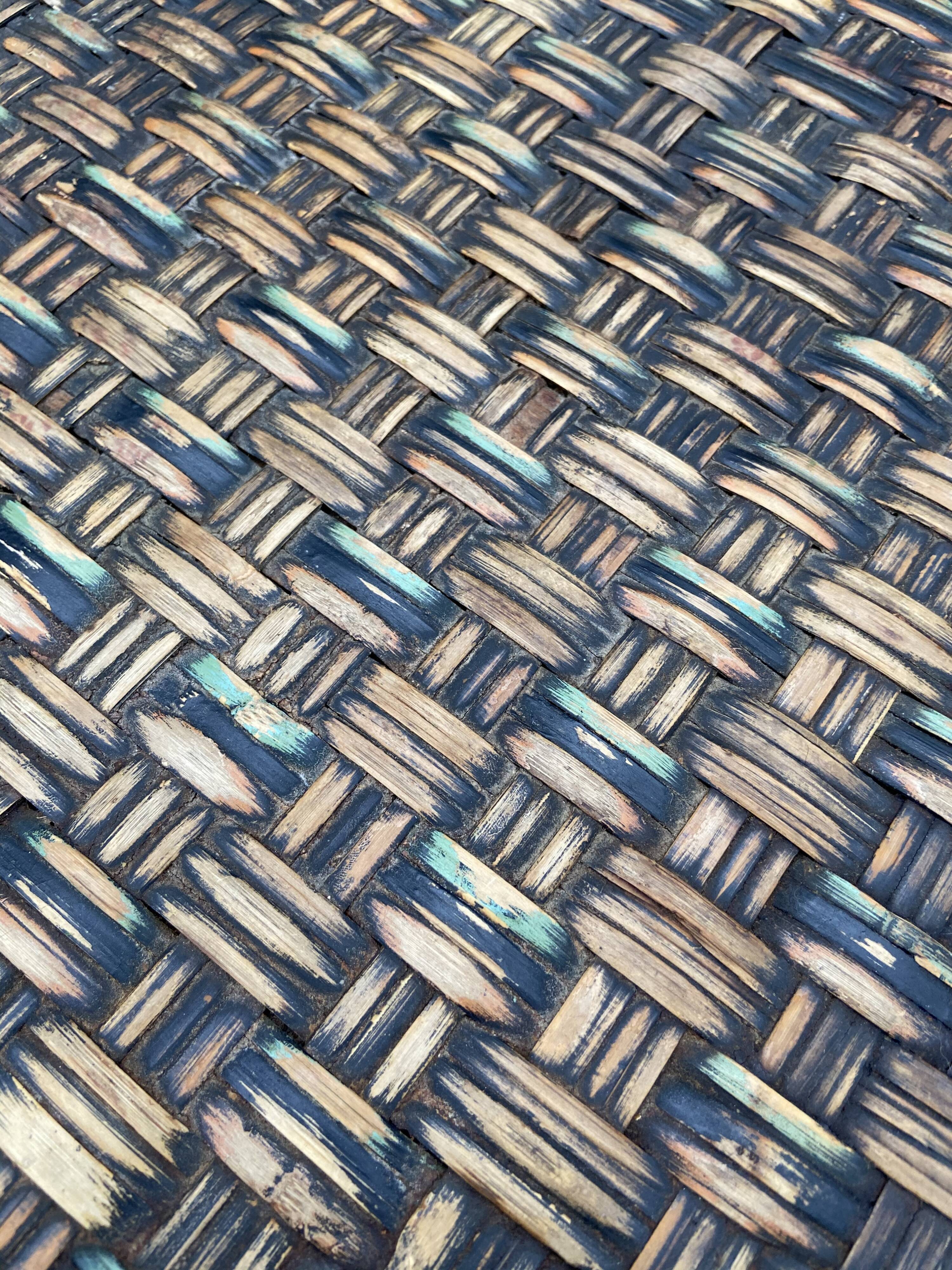 Table in rattan and vintage bamboo
