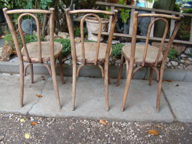 Lot of three old bistro chairs