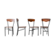Set of 4 wood and metal vintage chairs