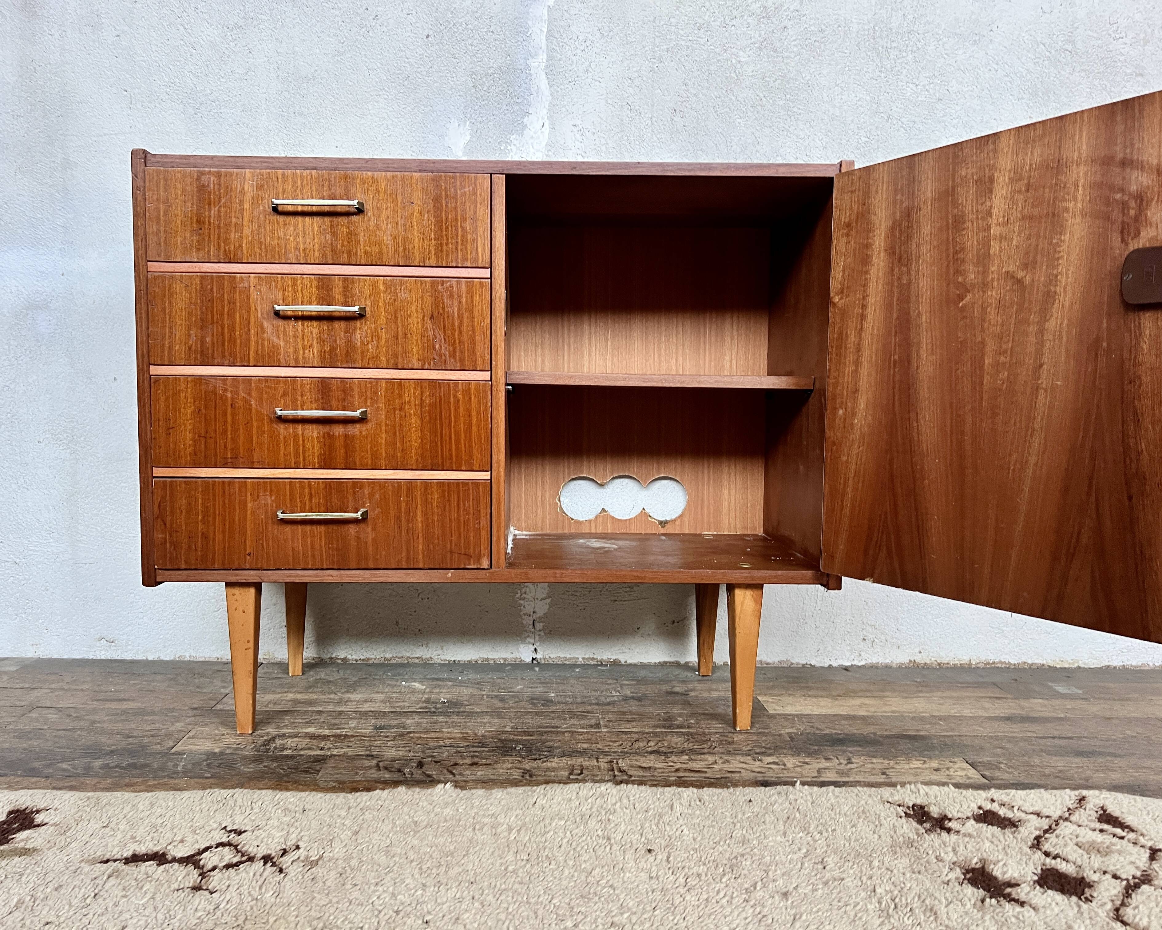 Scandinavian sideboard, vintage TV/hifi unit - 50s/60s - Scandinavian style