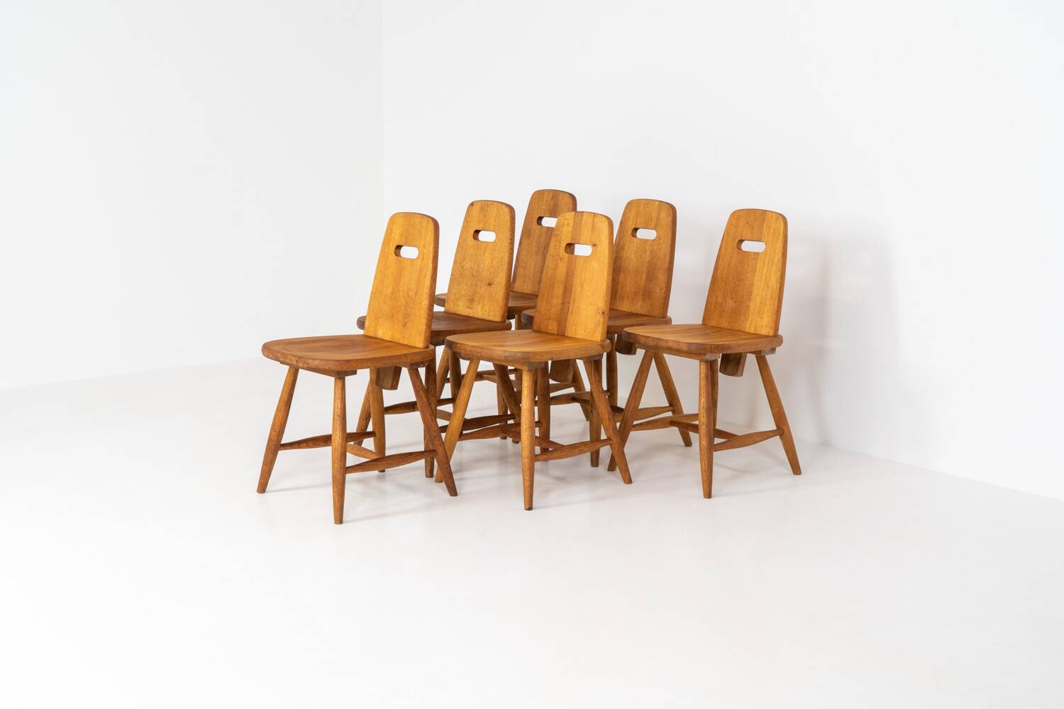 Ensemble de six rares chaises à repas « Pirtti » par Eero Aarnio pour Laukaan Puu