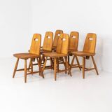 Ensemble de six rares chaises à repas « Pirtti » par Eero Aarnio pour Laukaan Puu