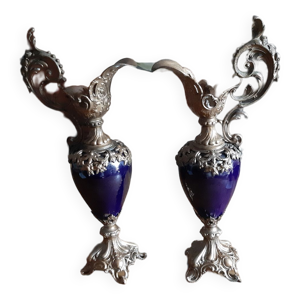 Paire d'aiguières en - bleu