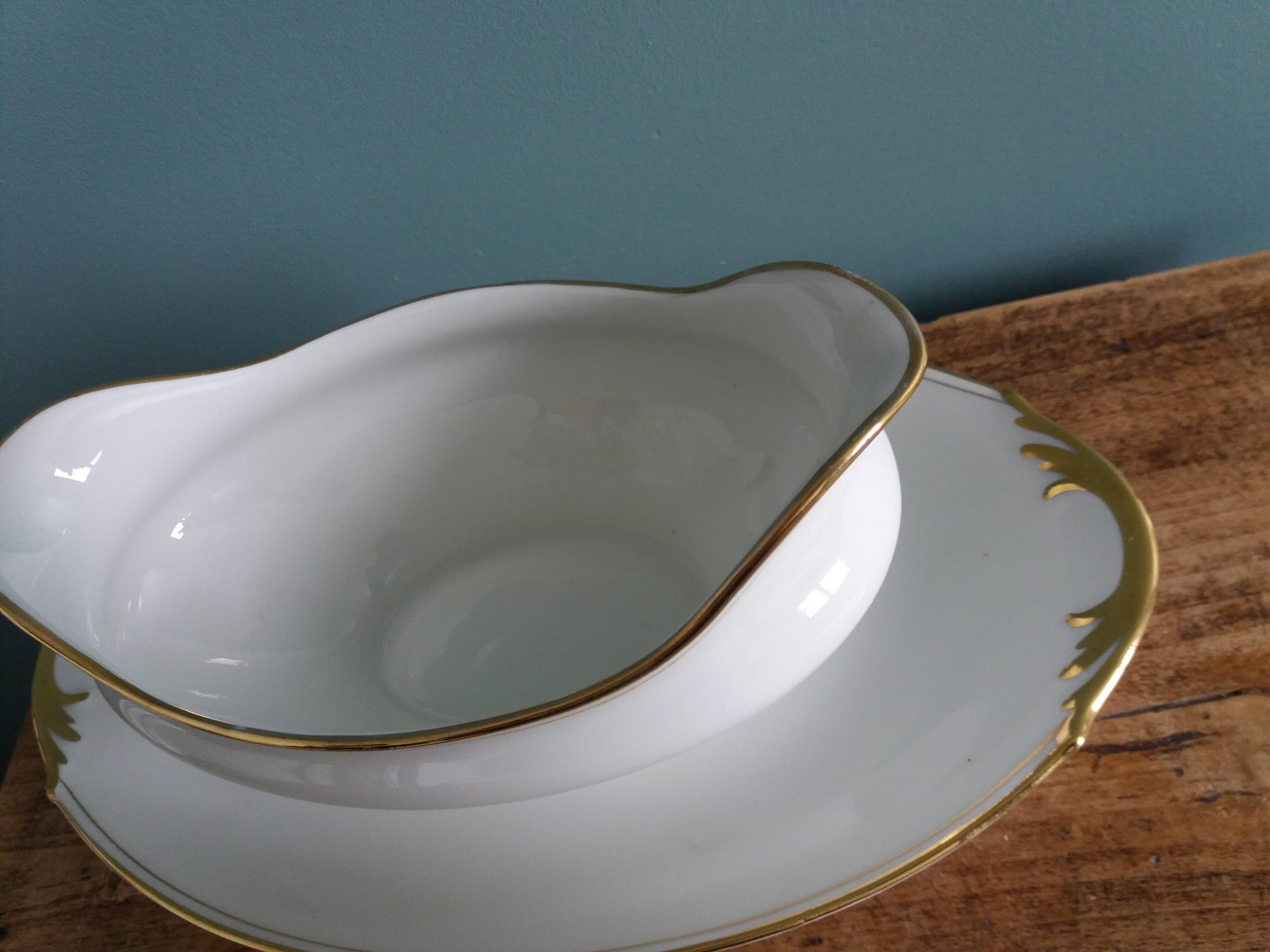Betoule and Legrand Limoges porcelain sauceboat