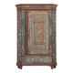 Rustic Farmhouse Folk Art Painted Bridal Cabinet 1834