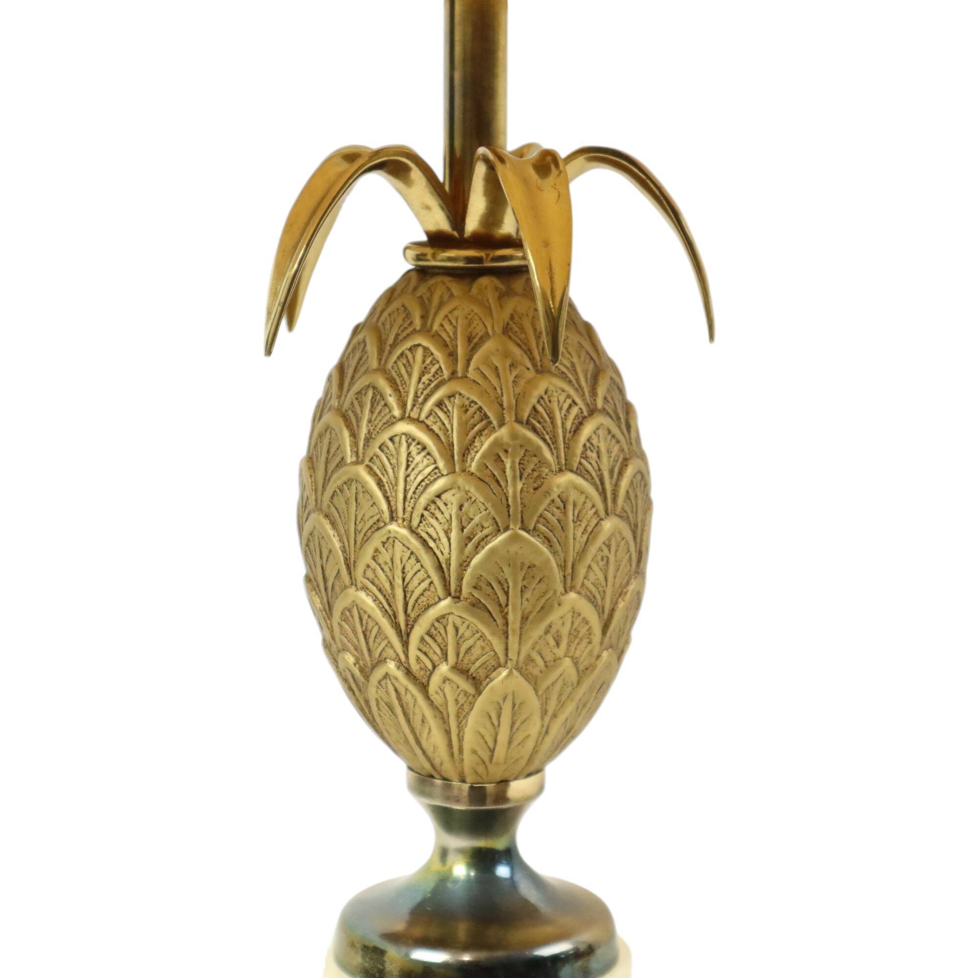 Brass Pineapple Lamp Style Maison Charles Hollywood Regency