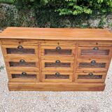 Grain chest of drawers with 9 glass drawers