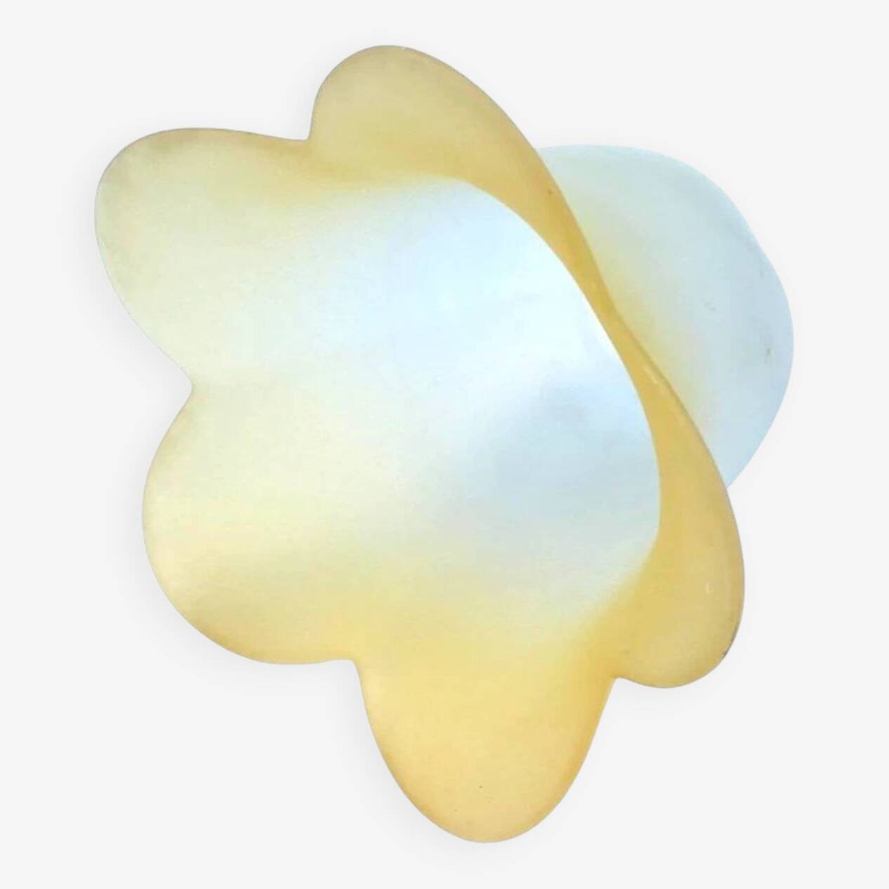 4  Abats-jours / Tulipes verre dépoli Blanc / Jaune