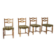 Ensemble de quatre chaises de salle à manger en chêne et laine par Henning Kjaernulf, années 1960.