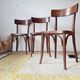 Set of 3 antique wooden bistro chairs