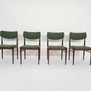 Ensemble de quatre chaises de salle à manger AWA en palissandre, Pays-Bas des années 1960