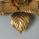 Pair of "flower" sconces in 70s golden metal