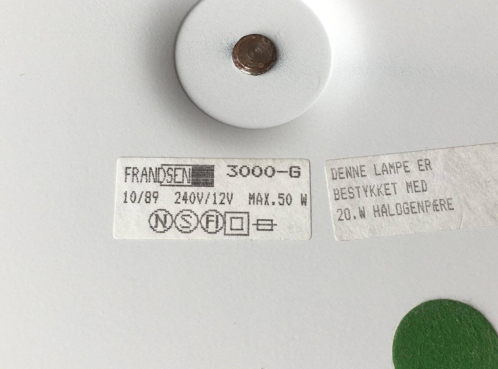Lampadaire en métal danois de Frandsen, 1989