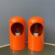 Ensemble (2) de lampes de table orange vintage