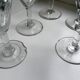 Set of 5 glass glasses molded very old early nineteenth century