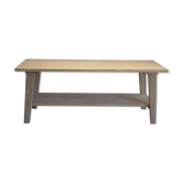 Banc chene massif aux pieds compas