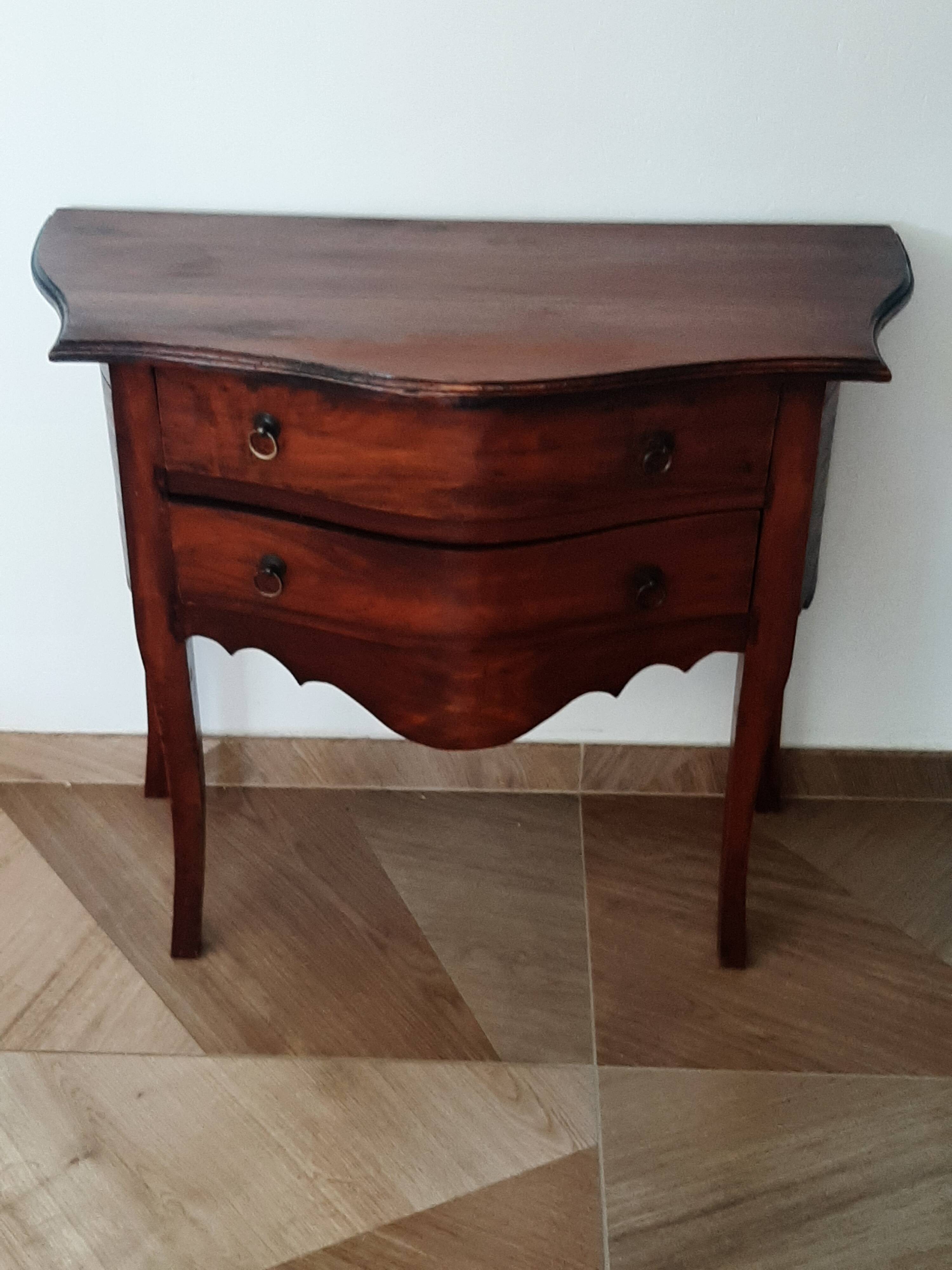 Pretty 2-drawer console chest of drawers - curved legs - Louis XVI imitation