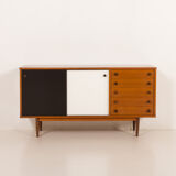 Vintage teak sideboard in the style of Charlotte Perriand, 1970s