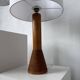 Paire de lampes de table bois chêne années 50