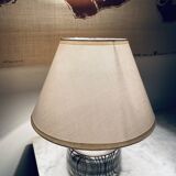 Earthenware lamp, braided fabric cable, 70s