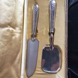 Art Deco dessert service covers in silver metal