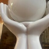 vintage ceramic and opaline hand lamp