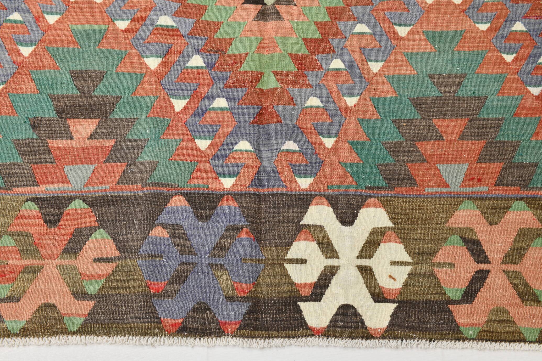 7x10 Geometric Handmade Vintage Rug, 207x311Cm