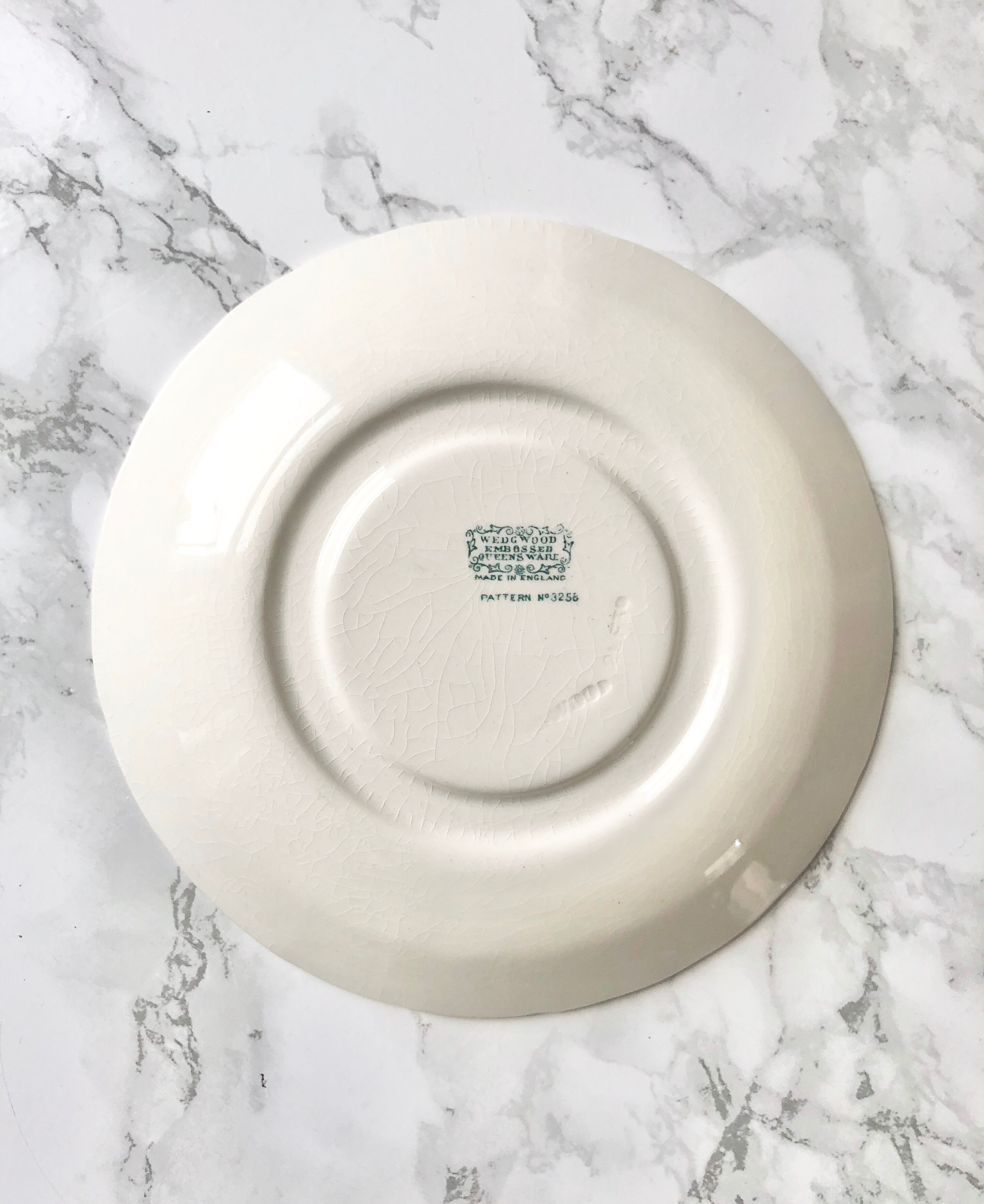 Wedgwood House's old white earthenware broth and sub-cup