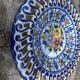 Openwork ceramic dish, hand-painted, Alcobach, Portugal, 35 cm diameter