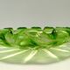 Large Green Bullicante Murano Glass Bowl or Centerpiece with Gold Leaf
