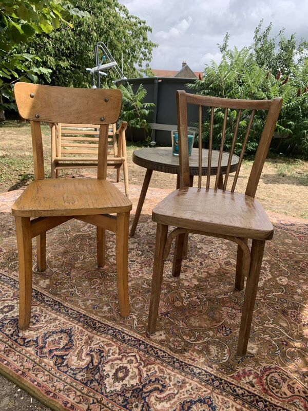 Duo de Chaises Vintage dont une Baumann Authentique – ''Dans leur jus
