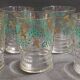 Vintage water glasses set of six with bird design from the 60s-70s.