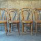 Set of 4 bistro chairs circa 1900, 2 Kohn, 2 Thonet