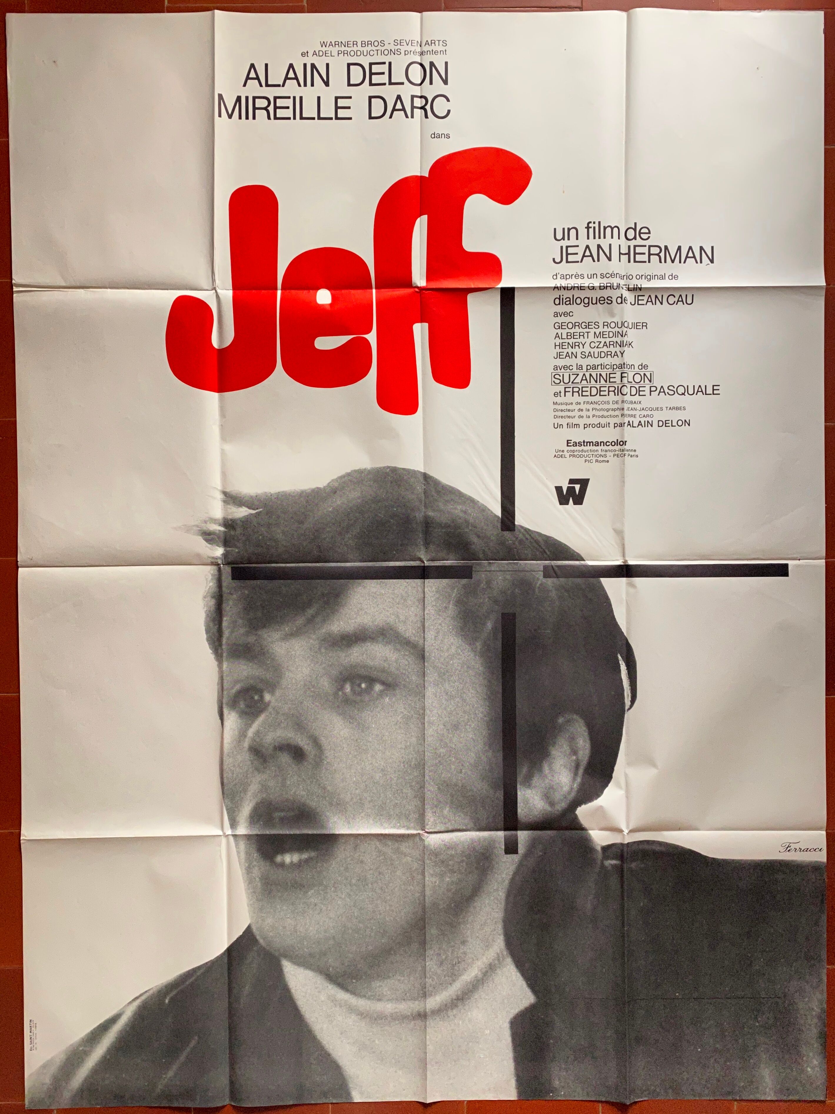 Affiche cinéma originale "Jeff" Alain Delon 120x160cm 1969