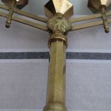 Chandelier en métal doré