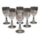 6 Antique Baccarat Crystal Engraved Wine/Port Glasses
