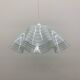 Mid-century minimalist folded glass hanging lamp, 1980’s