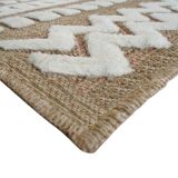Contemporary geometric beige jute rug 120x160 cm