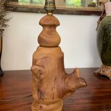 Lamp foot made of vintage olive wood