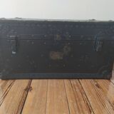 Ancient military trunk made of wood and metal