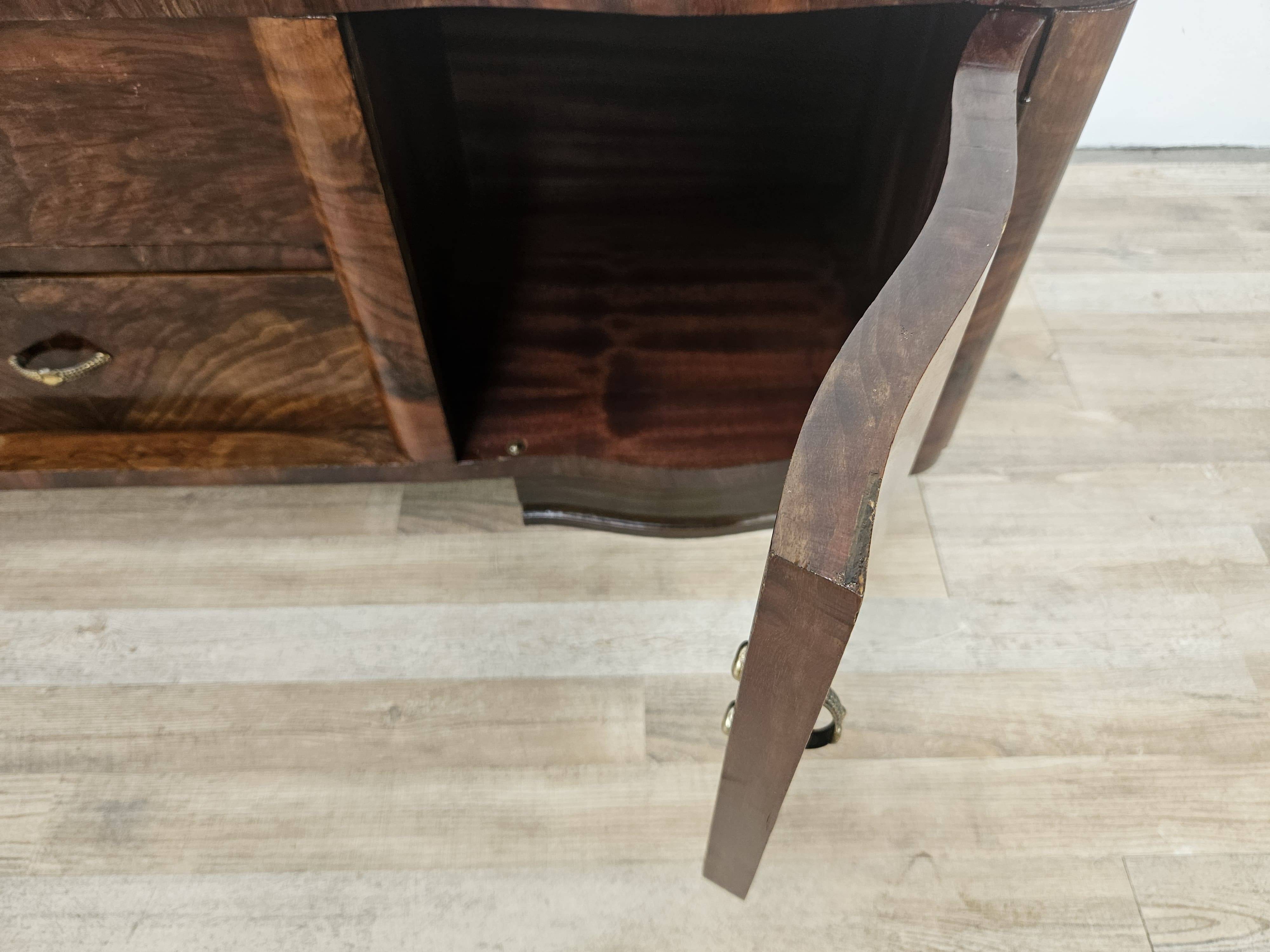 Art Decò console in mahogany burl