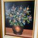 Still life with thistles, oil on canvas signed P. Beaudroit, 1992