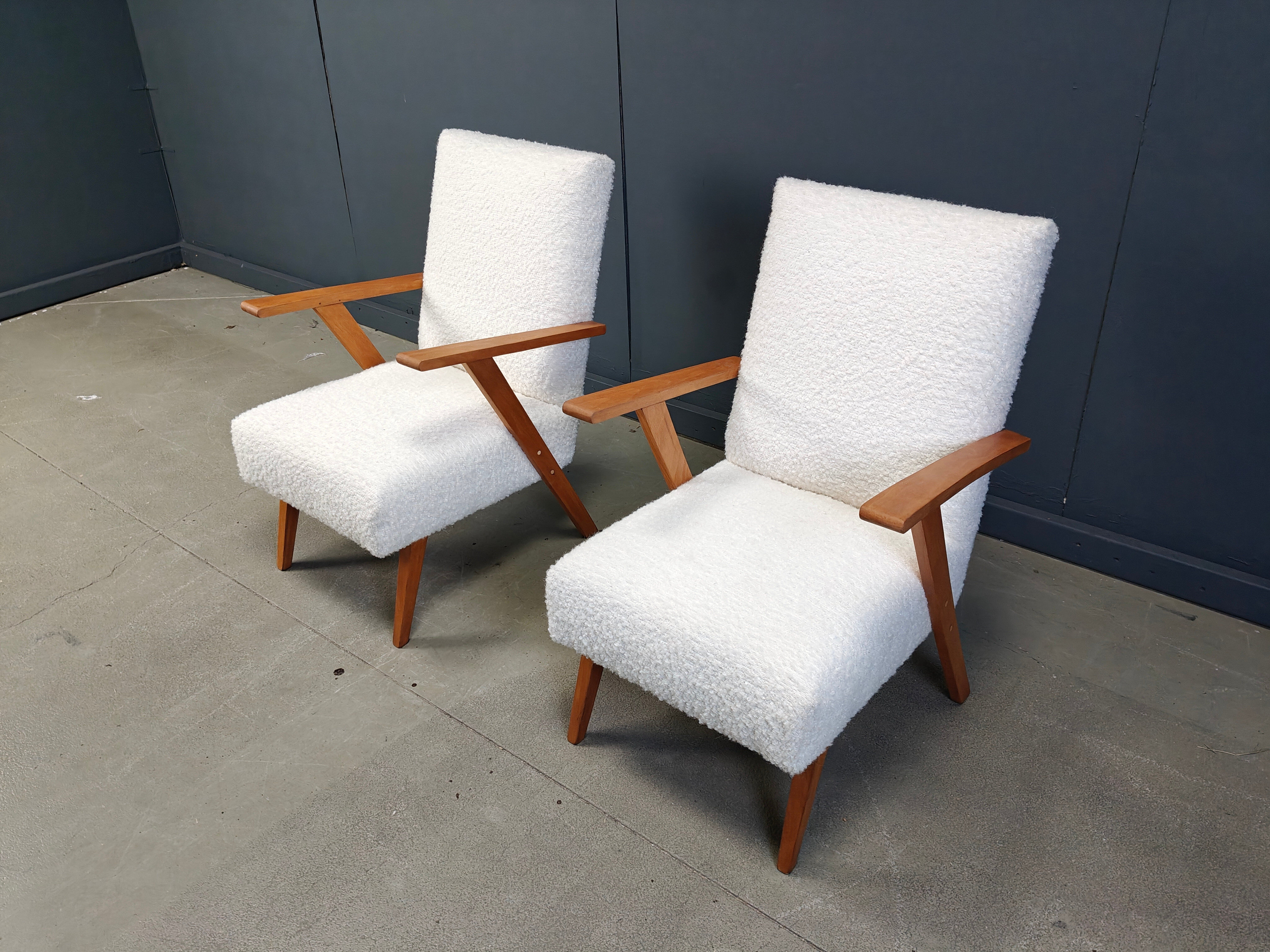 Pair of mid-century Dutch armchairs, 1960s