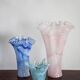 Vintage light pink baby vase mid-century in thick Murano glass, Italy, 2000s.