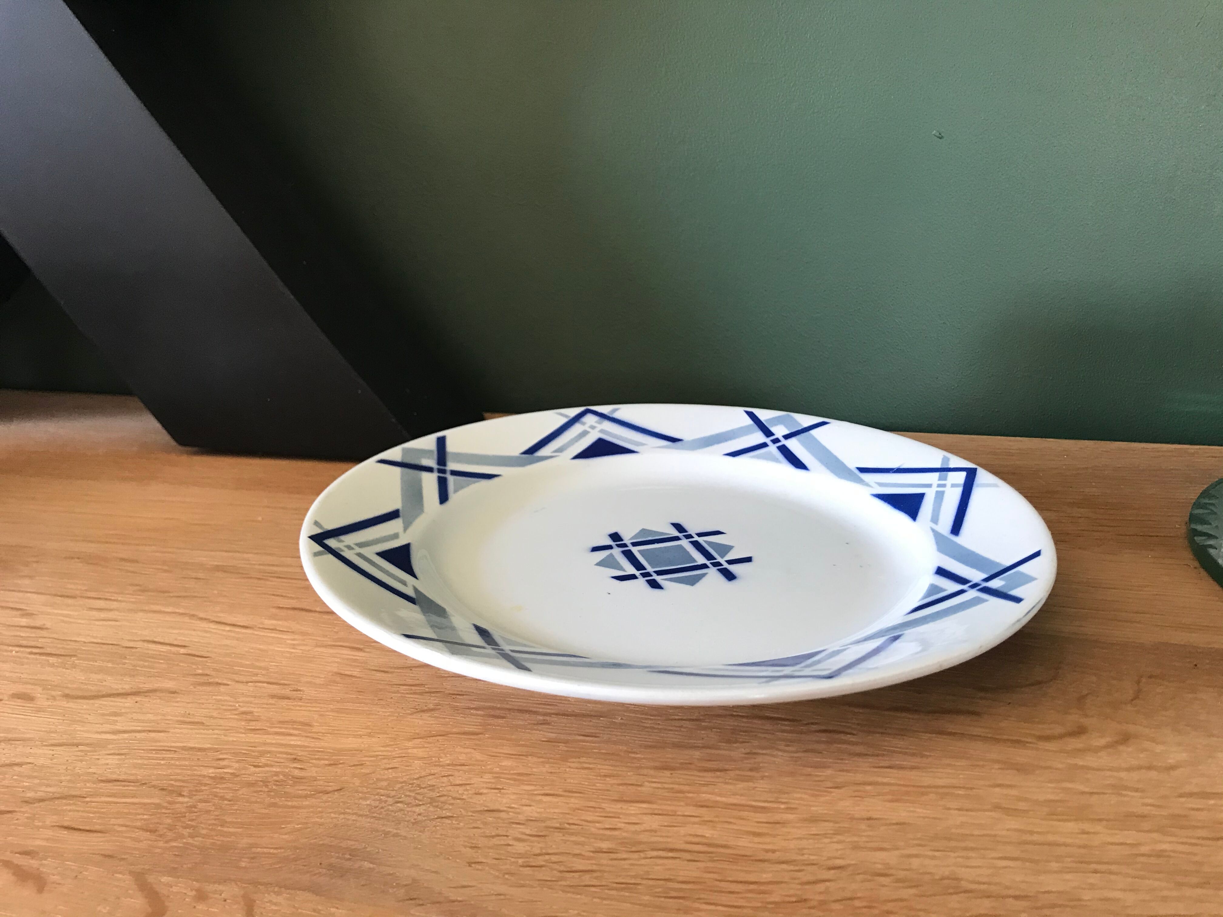 Set of 4 flat plates Moulin des Loups and Hamage model Rivoli