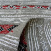 Geometric woven rug with fringes – Ethnic style – Hallway & interior