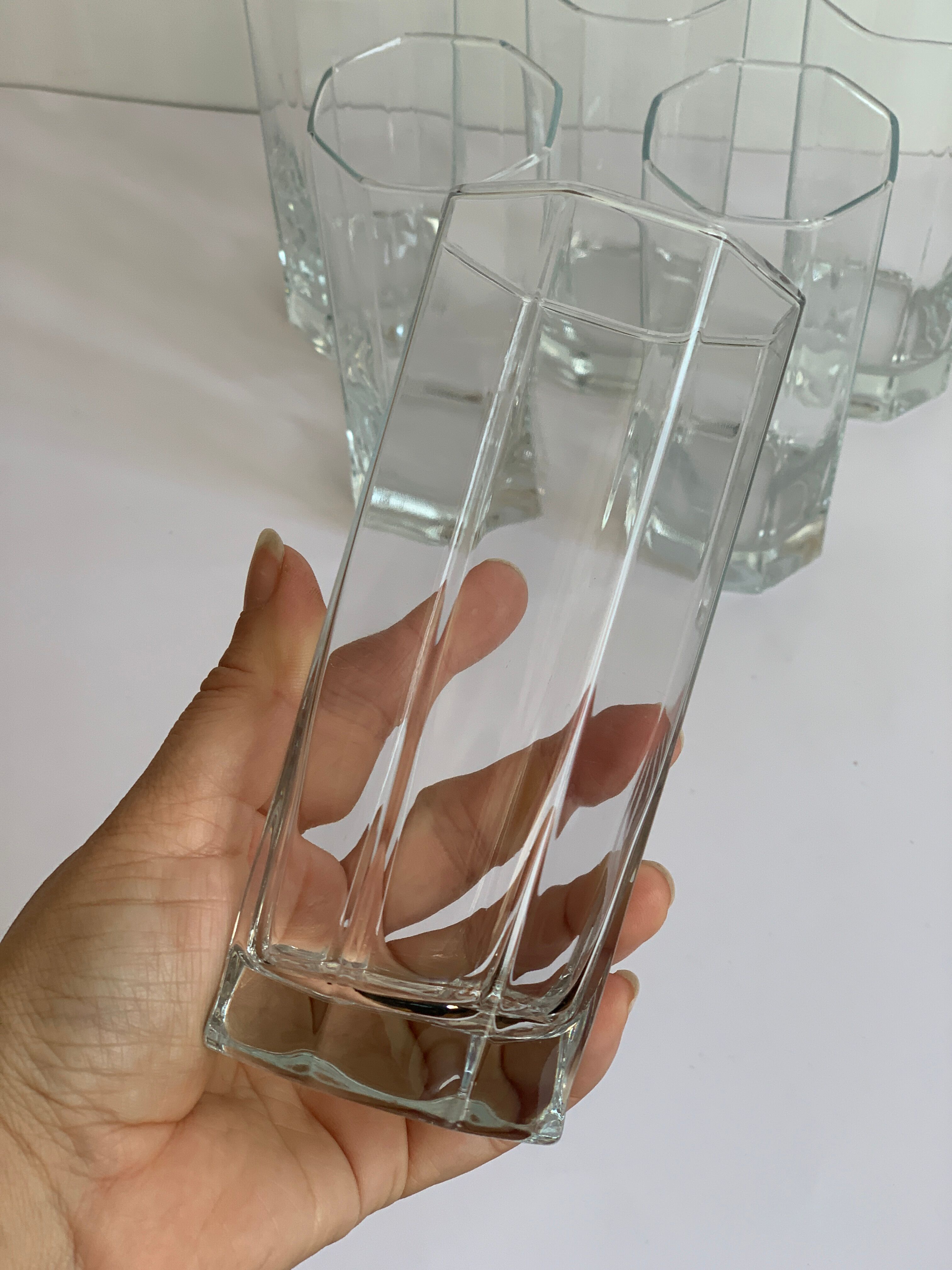 8 vintage lemonade glasses