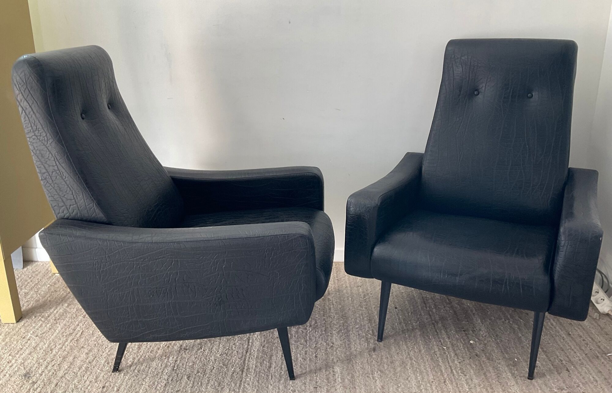 Pair of vintage folding armchairs from the 50s and 60s