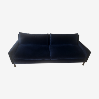 Caravan king blue velvet sofa - dedar fabric