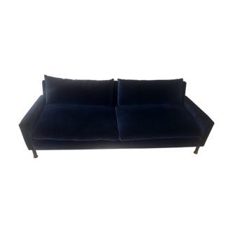Caravan king blue velvet sofa - dedar fabric